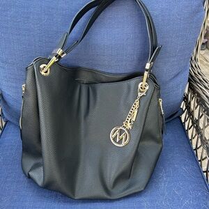 Michael Kors Black Pebbled Shoulder Bag